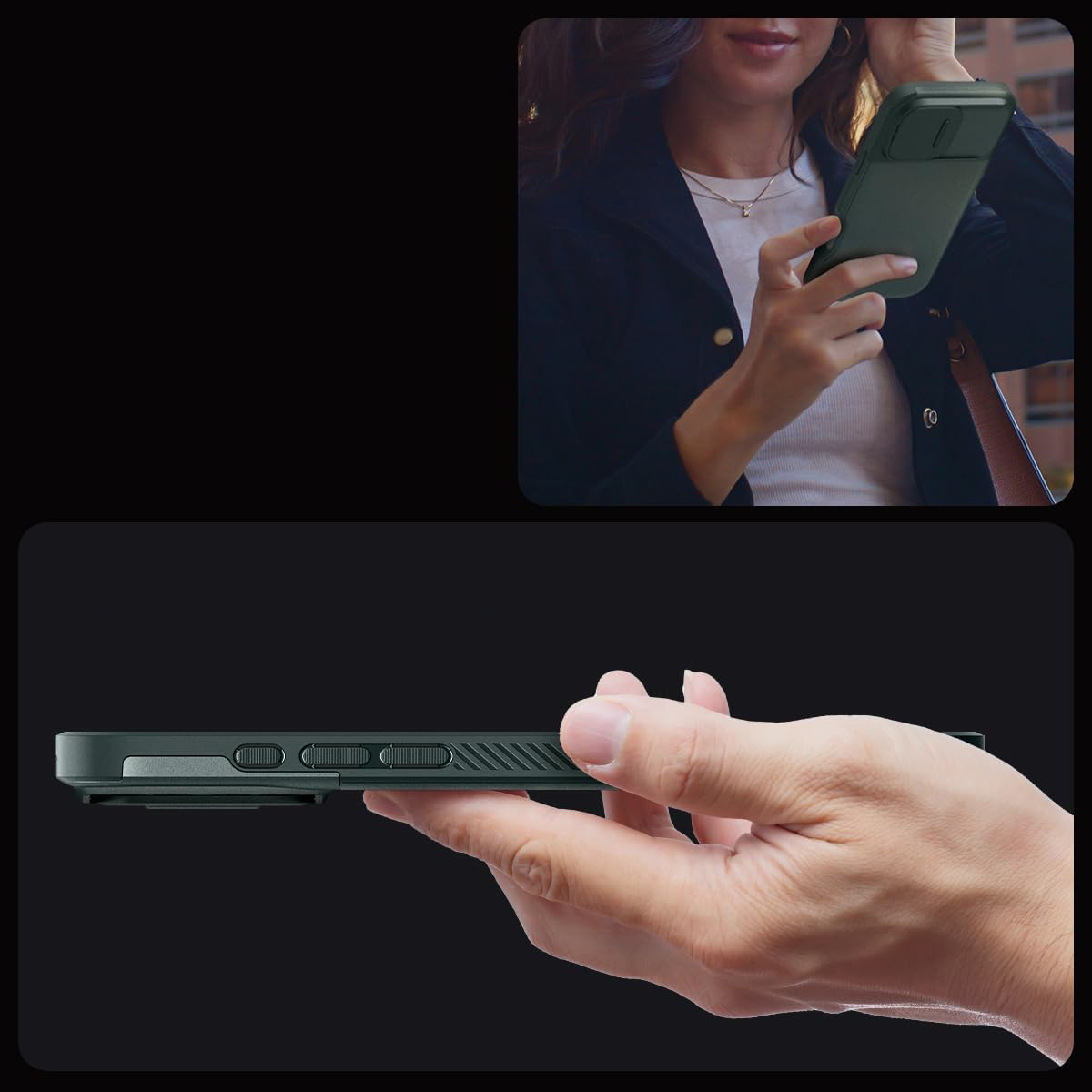 Etui Spigen Optik Armor Mag do MagSafe do iPhone 16 Pro, zielone